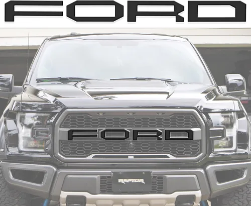 Vista 9 de Superposiciones de letras de rejilla frontal, compatibles con Raptor 2015-2020