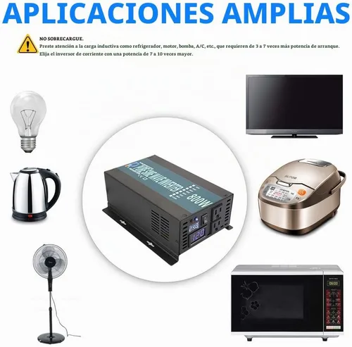Vista 5 de WZRELB Pantalla LED duradera de potencia completa completa 800W Inversor solar de onda sinusoidal pura 12Vdc a 120Vac, (RBP80012B1)