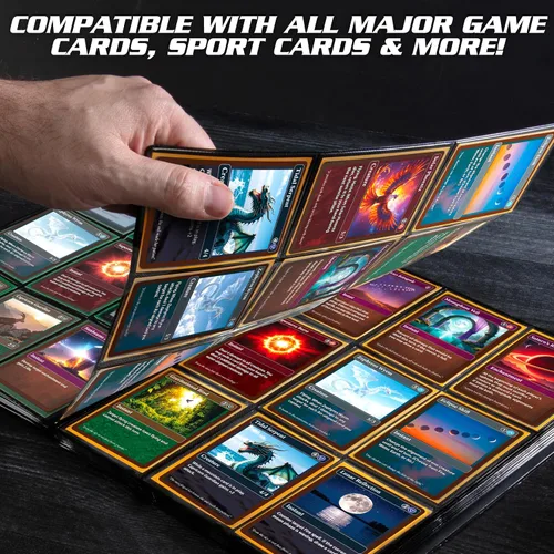 Vista 6 de Monster Binder - Álbum de tarjeta coleccionables, 9 bolsillos para tarjetas, retiene 360 de Yugioh, Magic, y Pokémon, Matte Teal Verde azulado mate