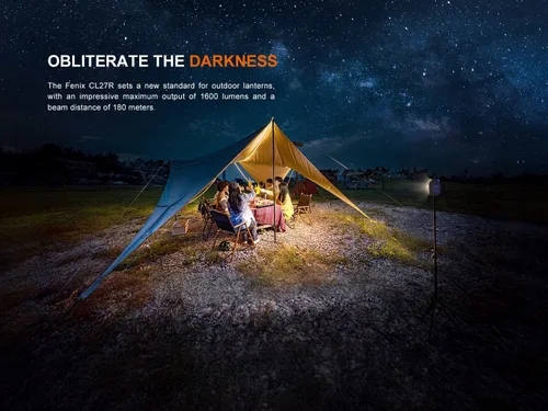 Vista 6 de Fenix CL27R Linterna de camping, 1600 lúmenes, recargable por USB-C, resistente al agua, portátil con LEDs blancos y rojos y organizador Lumentac