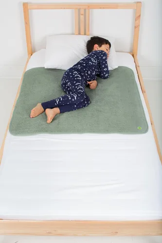 Vista 16 de PeapodMats Tapete de Cama Impermeable para Enuresis e Incontinencia - Protector Reutilizable. Colocación Segura y Transpirable. Lavable. Ecológico