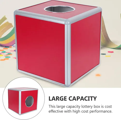 Vista 2 de Cabilock Caja de juego Lucky Ball: contenedor de almacenamiento cuadrado de metal para donación, urna opaca para votos, consejos de sugerencia