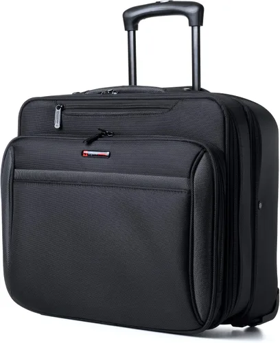 Vista 2 de Alpine Swiss Maletín con ruedas para laptop con ruedas para llevar durante la noche, cuaderno de hasta 15.6 pulgadas, lleva archivos de tamaño legal