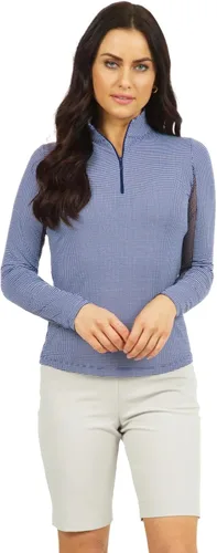 Vista 4 de IBKUL 10754 - Camiseta de manga larga para mujer con protección solar UPF50+ Icefil Tech Mini Check