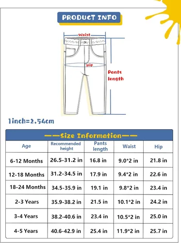 Vista 7 de KIDSCOOL SPACE Pantalones de mezclilla rasgados con cintura elástica para bebés y niños pequeños