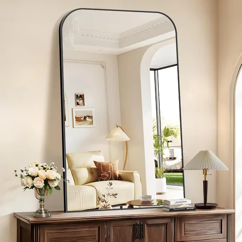 Vista 23 de COFENY Espejo de baño, espejo rectangular negro de 16 x 24 pulgadas para montar en la pared con marco delgado, espejos de tocador de baño para sobre