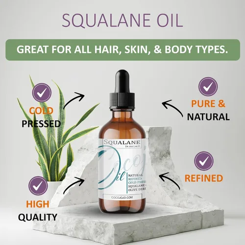Vista 4 de Dr Joe Lab Aceite de escualano puro derivado de plantas, refinado prensado en frío de aceitunas, aceite portador vegano sin diluir para cara, piel