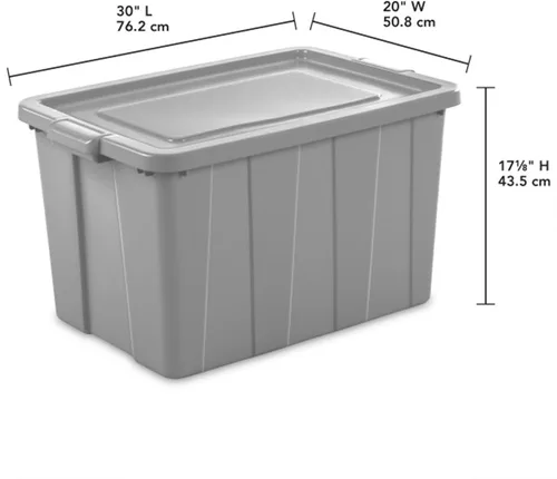 Vista 2 de Sterilite Latching Tuff1 - Recipientes con tapa, 30 galones, paquete de 8