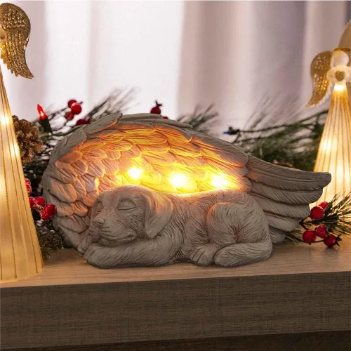 Vista 9 de iHeartDogs Regalos conmemorativos para perros, luz solar para jardín Forever My Guardian Angel - Piedra conmemorativa para mascotas