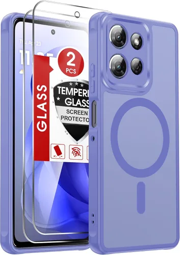Vista 226 de LeYi Funda para teléfono Samsung-S23: protector de pantalla e imán MagSafe Púrpura