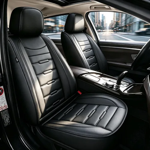 Vista 8 de AOMSAZTO Fundas de asiento de automóvil de ajuste personalizado para Cadillac ATS 2013-2018, fundas de cojín de vehículo, protectores de asiento