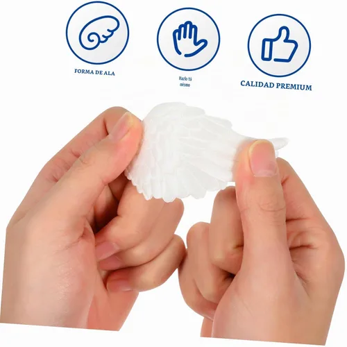 Vista 3 de NUOBESTY 12PCS alas de ángel alas de tela parches para bricolaje manualidades accesorios para el cabello - blanco