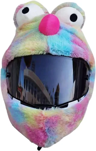 Vista 12 de HTLNUZD Funda para casco de motocicleta de cara completa, fácil de instalar, tapa antipolvo, casco de motocicleta, paseos divertidos, juego de felpa