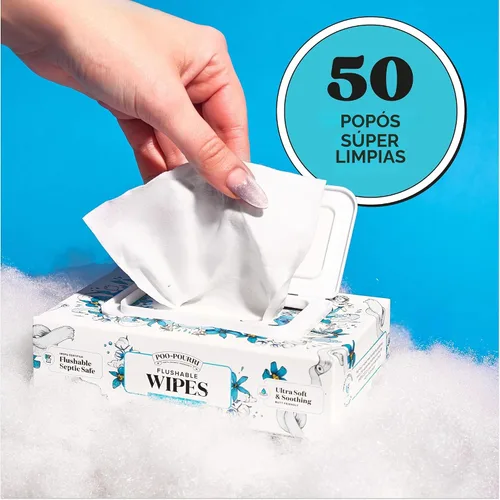Vista 11 de Poo~Pourri Toallitas desechables, sin perfume, caja dispensadora de 50