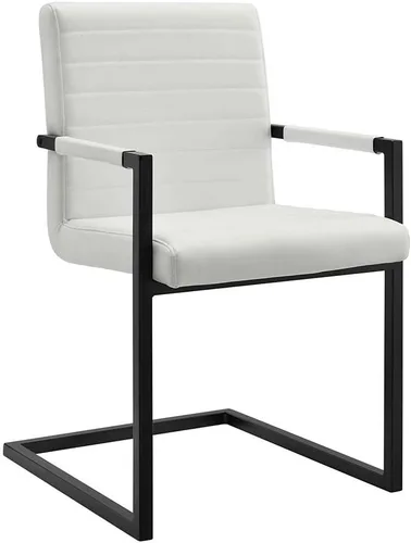 Vista 8 de Modway Savoy - Silla de comedor de cuero vegano en color gris - Juego de 2