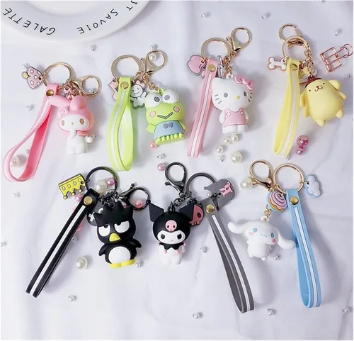 Vista 5 de HENGNICE Encantador llavero de anime accesorios lindos Kawaii regalos creativos adorable llavero llavero llavero monedero bolso coche encantos
