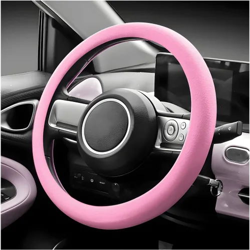 Vista 10 de Funda para volante de coche, de 13 a 14 pulgadas, protector de volante de silicona suave antideslizante, funda elástica extensible para volante que