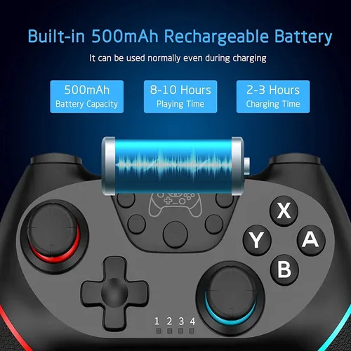 Vista 7 de Lyyes Switch Controller, Wireless Pro Controller Joystick Compatible with Switch, 2 Pack