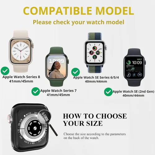 Vista 6 de Juego de 3 fundas compatibles con Apple Watch SE 3 Series 6/5/4 de 44 mm con protector de pantalla de vidrio templado, cubierta protectora