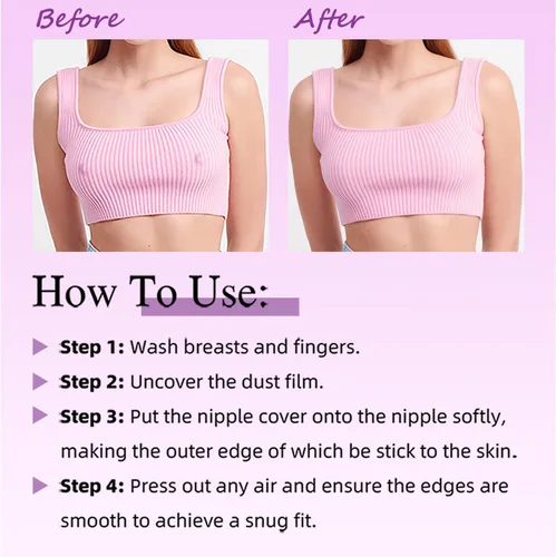 Vista 6 de Fundas para pezones para mujer, reutilizables, adhesivas, de silicona, diseño invisible y lavable con caja de viaje