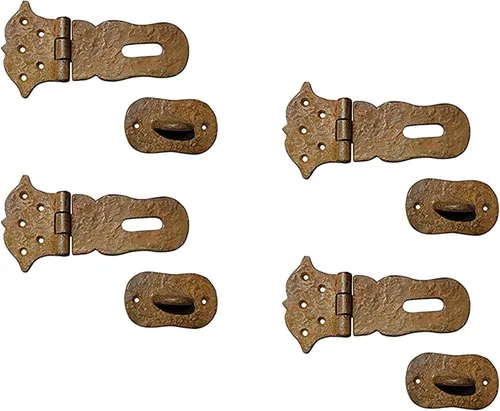 Vista 18 de Adonai Hardware Paran - Cerrojo de seguridad de hierro fundido antiguo resistente (4 pulgadas x 2 unidades, latón antiguo) para cofre del tesoro