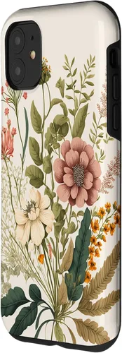Vista 2 de Funda para iPhone 11 con diseño floral botánico vintage