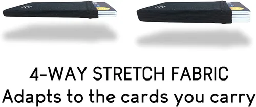 Vista 4 de Modern Carry Tarjetero elástico minimalista, cartera minimalista ultra fina para hombres y mujeres, tarjetero de crédito y tarjetas de visita