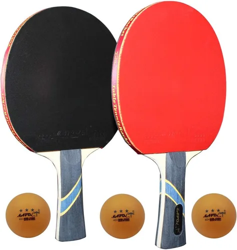 Vista 2 de MAPOL 4 Star paletas de ping pong profesional/entrenamiento avanzado con funda para transportar (2 piezas)