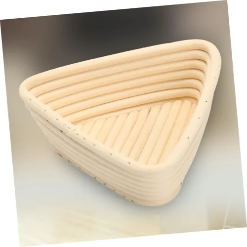 Vista 6 de HEMOTON Cesta de prueba tejida a mano, 2 unidades, triangular, suministros para hornear, color caqui, para panaderos caseros para masa madre