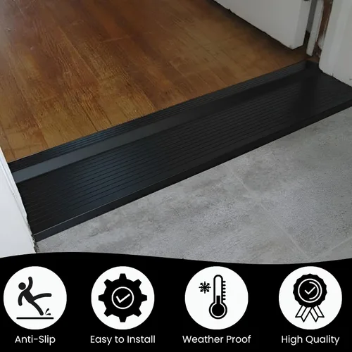 Vista 7 de KC Hardware - Extensión de umbral de aluminio, extensor de umbral de puerta de alta resistencia para umbral existente, transición suave de puerta