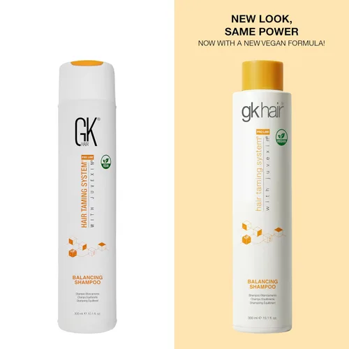 Vista 2 de GK HAIR Champú Equilibrante Limpia y Elimina la Acumulación con Tratamiento de Queratina para Control del Graso, Escamas, Cuero Cabelludo Seco
