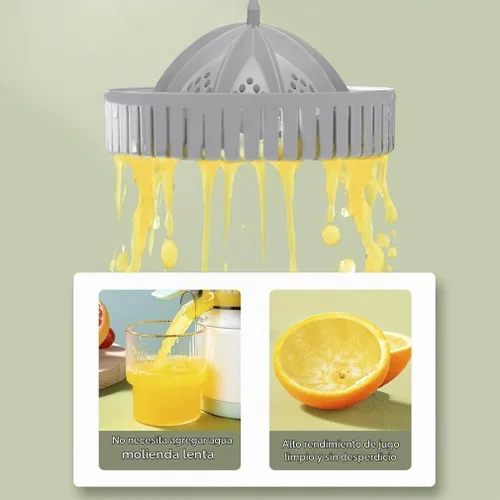 Vista 4 de Exprimidor eléctrico recargable, dispositivo de cocina portátil para hacer jugo de naranja, exprimir naranjas, limones, kiwi, pomelos y jugos