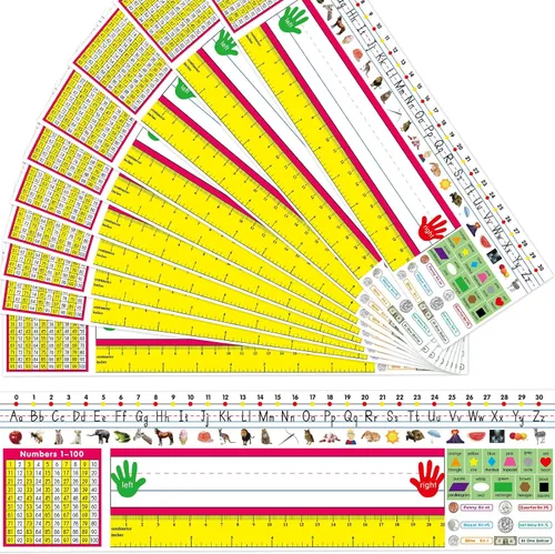 Vista 2 de Fancy Land Placas de identificación de referencia de escritorio Placas de identificación de manuscrito Paquete de 36, autoadhesivos, estudiantes
