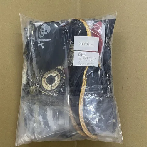 Vista 10 de Qingzhuan Disfraz de pirata para niños, disfraz para niños con sombreros, accesorios de pirata, disfraz para Halloween, fiesta de piratas