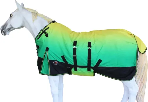 Vista 10 de CHALLENGER Manta de invierno impermeable de 80 pulgadas 1200D para caballo de lluvia ligera 394B Turquesa/Morado/Ombre