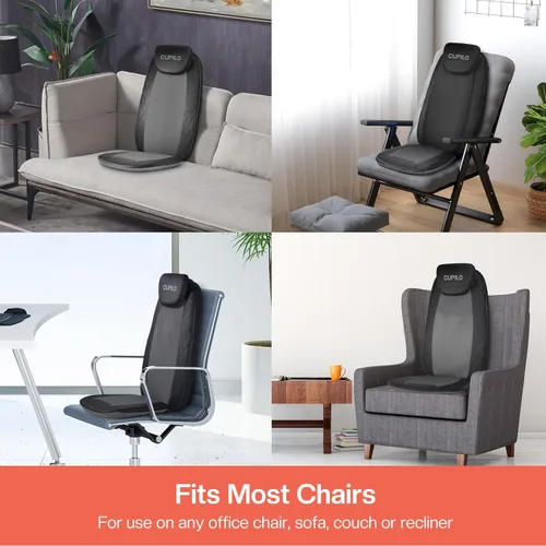 Vista 6 de CuPiLo - Masajeador de espalda para alivio del dolor de tejido profundo - Almohada de masaje Shiatsu para silla de espalda con calor, respaldo