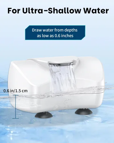Vista 3 de Pawfly Mini filtro de tortuga de 80 GPH de 4 W para tanques de 1 a 10 galones, filtro de tanque de tortuga de biofiltración de bajo nivel de agua