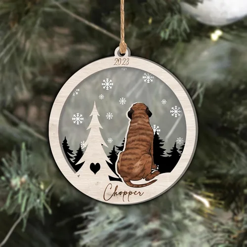 Vista 277 de Nazenti Adorno de Navidad conmemorativo personalizado, regalo personalizado de recuerdo de perro, condolencias por pérdida de mascotas, sabueso