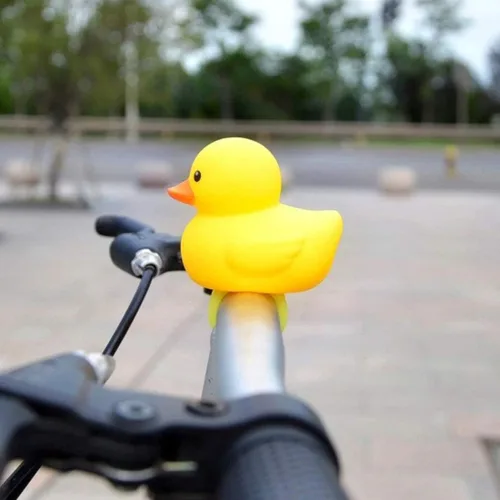 Vista 6 de GARASANI Campana de bicicleta de pato, Accesorios de bicicleta de pato de goma, Cuernos de bicicleta de montaña manillar luz Accesorios de bicicleta