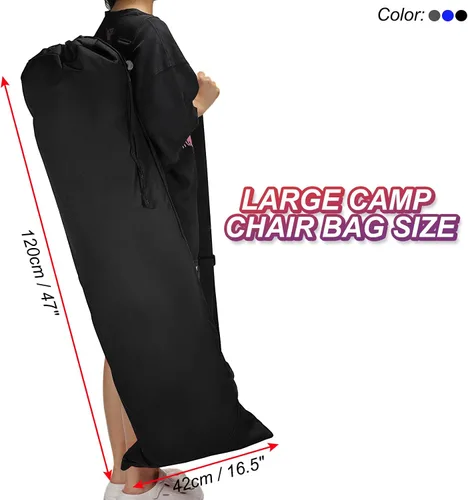 Vista 2 de PATIKIL Bolsa de repuesto para silla de campamento de 48 pulgadas, paquete de 2 bolsas plegables para sillas de campamento 900D Oxford bolsa