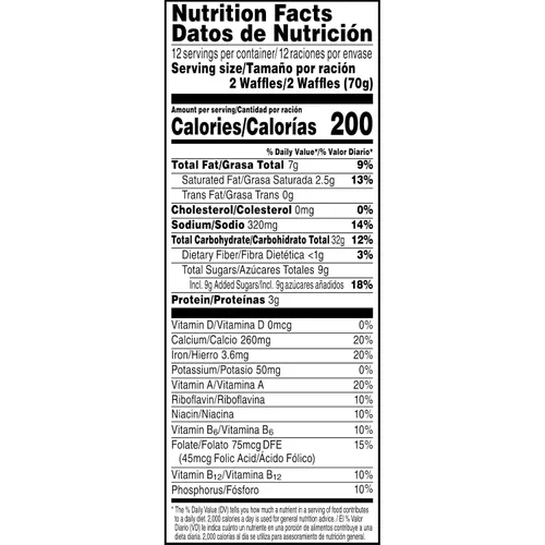 Vista 10 de Eggo Waffles con chispas de chocolate, comida para el desayuno, 24 gofres (congelados)