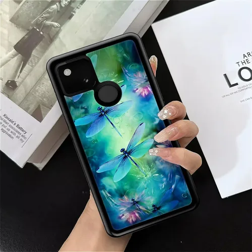 Vista 28 de Compatible con Google Pixel 4A 5G Mobile Case Creative Acrylic Panel trasero Silicona Protección Grip especialmente diseñado para Google Pixel 4A 5G