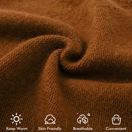 Vista 5 de QUEENFUR Gorro de punto holgado para mujer, gorro de esquí de cachemira, gorro de invierno suave y cálido