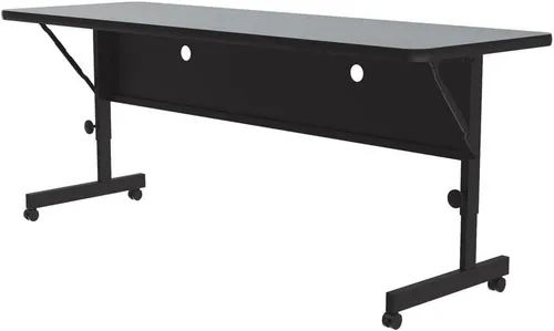 Vista 13 de Correll Deluxe (HPL) - Mesa de oficina abatible, 24 x 72 pulgadas, granito negro