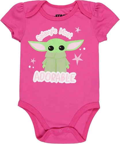 Vista 2 de Star Wars Baby Girls Come To The Cute Side Grogu Baby Yoda - Pijama mameluco de una pieza, paquete de 3