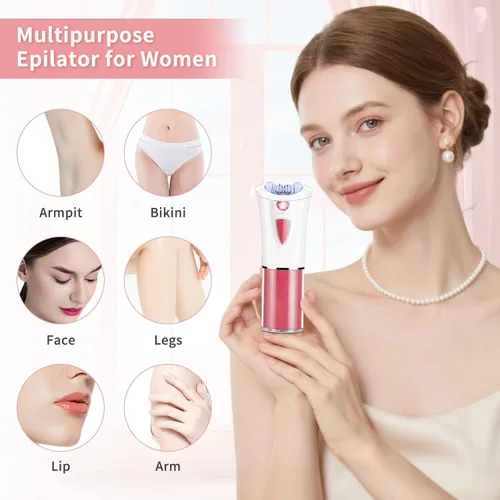 Vista 3 de Depiladora facial mejorada 2026 para mujeres, pinzas eléctricas inalámbricas, dispositivo de depilación con luz LED, depiladora facial precisa e