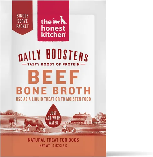 Vista 4 de The Honest Kitchen Daily Boosters: Caldo Instantáneo de Hueso de Carne con Cúrcuma para Perros, Sobres de 3.5g, Paquete de 12