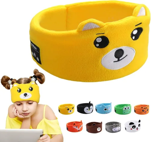Vista 13 de Auriculares Inalámbricos para Niños, Auriculares Sobre la Oreja para Niños y Pequeños, con Altavoces Delgados y Diadema de Felpa Super Suave (Oso)