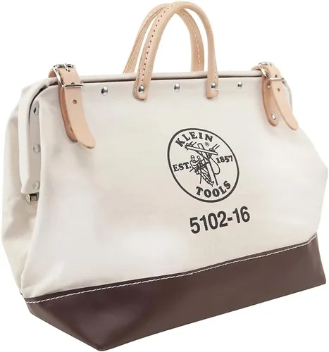 Vista 14 de Klein Tools 5102-12 Bolsa de herramientas resistente de lona natural, bolsa de herramientas portátil, bolsa multiusos con abertura amplia