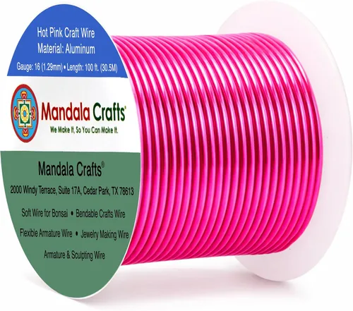 Vista 164 de Mandala Crafts - Alambre de aluminio anodizado de calibre 22 para hacer joyas - 137.2 m de alambre flexible surtido y coloreado - Doble para bonsái